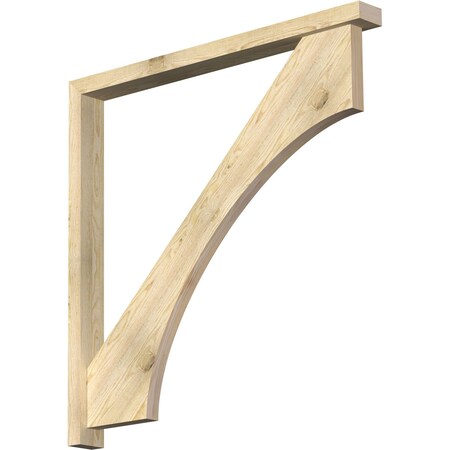 Ekena Millwork Westlake Block Rough Sawn Bracket w/ Offset Brace, Douglas Fir, 4"W x 44"D x 44"H BKT0402X44X44WTL05RDF